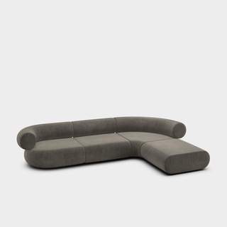Niagara Royal Velvet / 4-Seater Right Lounge Corner Modular Sofa / Royal - Niagara (158)