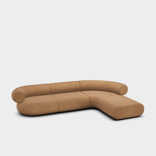 Spice Linara Linen / 4-Seater Right Lounge Corner Modular Sofa / Linara - Spice (142)