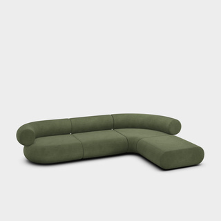 Tarragon Linara Linen / 4-Seater Right Lounge Corner Modular Sofa / Linara - Tarragon (100)