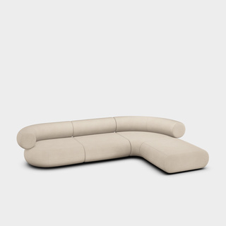 Porridge Linara Linen / 4-Seater Right Lounge Corner Modular Sofa / Linara - Porridge (05)