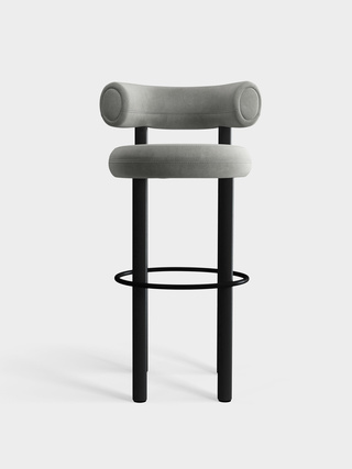 Black Wood & Silver Royal Velvet / 75cm / Royal - Silver (125)
