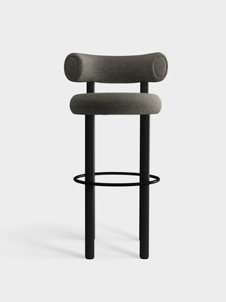 Black Wood & Grey Kvadrat Melange Nap Wool / 75cm / Kvadrat Melange Nap - Grey (111)