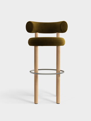 Brushed Natural Wood & Forest Royal Velvet / 75cm / Royal - Forest (0162)