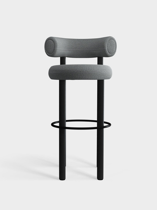 Black Wood & Mid Grey Kvadrat Hallingdal 65 Wool Blend / 75cm / Kvadrat Hallingdal 65 - Mid Grey (0130)