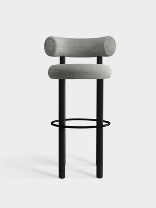 Black Wood & Light Grey Kvadrat Hallingdal 65 Wool Blend / 75cm / Kvadrat Hallingdal 65 - Light Grey (0110)