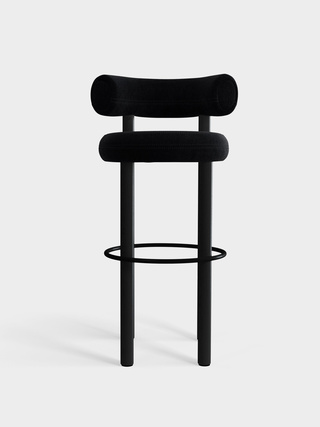 Black Wood & Black Kvadrat Gentle Velvet / 75cm / Kvadrat Gentle - Black (0193)
