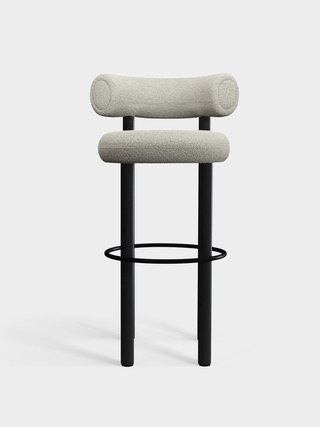 Black Wood & Grey White Kvadrat Elle Boucle / 75cm / Kvadrat Elle - Grey White (0230)