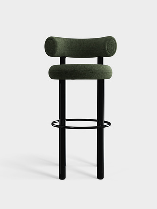 Polished Black Steel & Forest Alpine Boucle / 75cm / Alpine - Forest (0162)