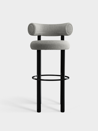 Polished Black Steel & Natural Alpine Boucle / 75cm / Alpine - Natural (01)