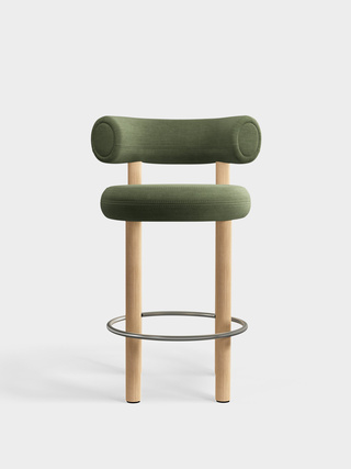 Brushed Natural Wood & Tarragon Linara Linen / 65cm / Linara - Tarragon (100)