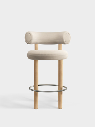 Brushed Natural Wood & Porridge Linara Linen / 65cm / Linara - Porridge (05)