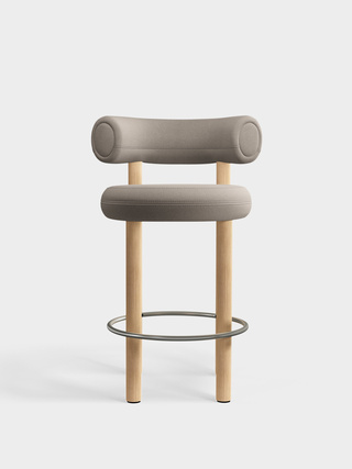 Brushed Natural Wood & Grey Kvadrat Hero 2 Wool / 65cm / Kvadrat Hero 2 - Grey (0212)