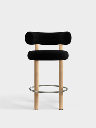 Brushed Natural Wood & Black Kvadrat Hero 2 Wool / 65cm / Kvadrat Hero 2 - Black (0192)