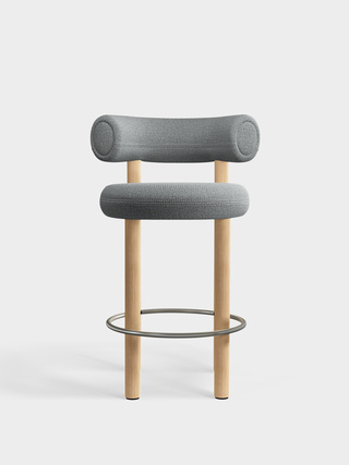 Brushed Natural Wood & Mid Grey Kvadrat Hallingdal 65 Wool Blend / 65cm / Kvadrat Hallingdal 65 - Mid Grey (0130)