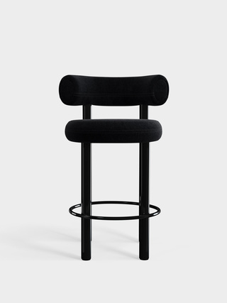 Polished Black Steel & Black Kvadrat Gentle Velvet / 65cm / Kvadrat Gentle - Black (0193)