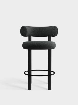 Black Wood & Dark Grey Kvadrat Melange Nap Wool / 65cm / Kvadrat Melange Nap - Dark Grey (0191)