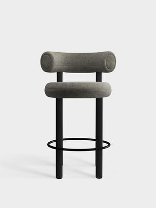 Black Wood & Grey Kvadrat Melange Nap Wool / 65cm / Kvadrat Melange Nap - Grey (111)