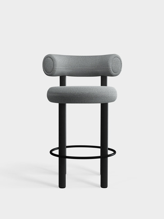 Black Wood & Mid Grey Kvadrat Hallingdal 65 Wool Blend / 65cm / Kvadrat Hallingdal 65 - Mid Grey (0130)