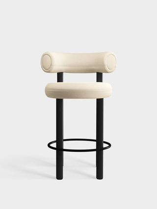Black Wood & Bright White Kvadrat Hallingdal 65 Wool Blend / 65cm / Kvadrat Hallingdal 65 - Bright White (0100)