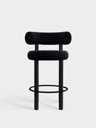 Black Wood & Black Kvadrat Gentle Velvet / 65cm / Kvadrat Gentle - Black (0193)