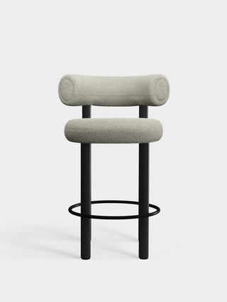 Black Wood & Grey White Kvadrat Elle Boucle / 65cm / Kvadrat Elle - Grey White (0230)