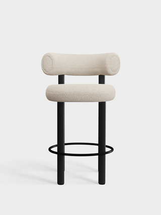 Black Wood & Bright White Kvadrat Elle Boucle / 65cm / Kvadrat Elle - Bright White (0200)