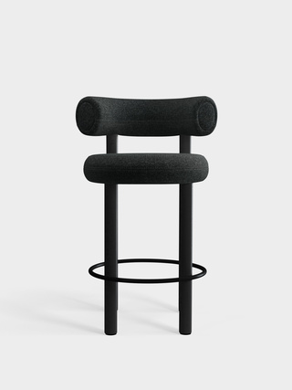 Black Wood & Dark Grey Kvadrat Divina Melange Wool / 65cm / Kvadrat Divina Melange - Dark Grey (180)