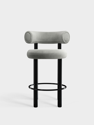 Polished Black Steel & Silver Royal Velvet / 65cm / Royal - Silver (125)