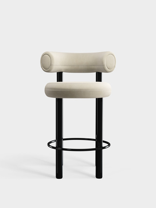 Polished Black Steel & Pearl Royal Velvet / 65cm / Royal - Pearl (106)
