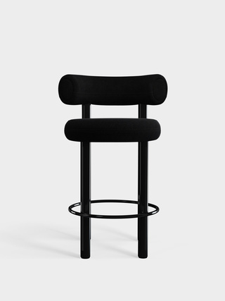 Polished Black Steel & Black Kvadrat Hallingdal 65 Wool Blend / 65cm / Kvadrat Hallingdal 65 - Black (0190)