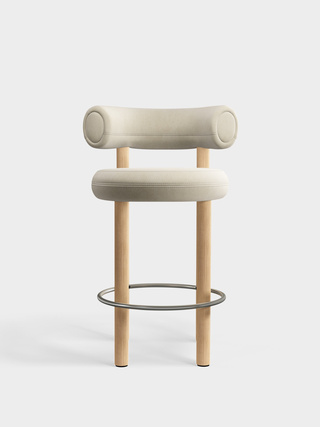 Brushed Natural Wood & Pearl Royal Velvet / 65cm / Royal - Pearl (106)