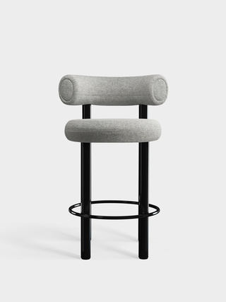 Polished Black Steel & Light Grey Kvadrat Divina Melange Wool / 65cm / Kvadrat Divina Melange - Light Grey (0120)