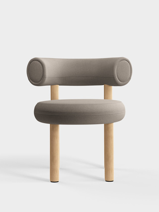 Brushed Natural Wood & Grey Kvadrat Hero 2 Wool / Kvadrat Hero 2 - Grey (0212)