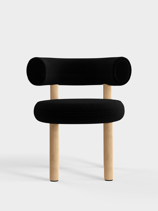 Brushed Natural Wood & Black Kvadrat Hero 2 Wool / Kvadrat Hero 2 - Black (0192)