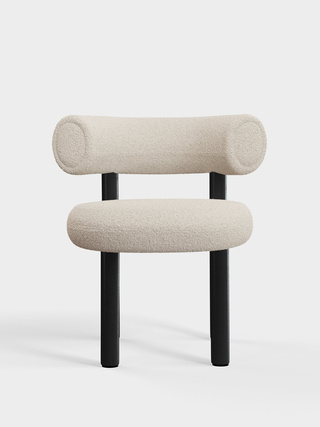 Black Wood & Bright White Kvadrat Elle Boucle / Kvadrat Elle - Bright White (0200)