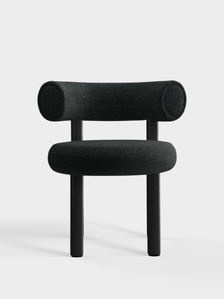 Black Wood & Dark Grey Kvadrat Divina Melange Wool / Kvadrat Divina Melange - Dark Grey (180)