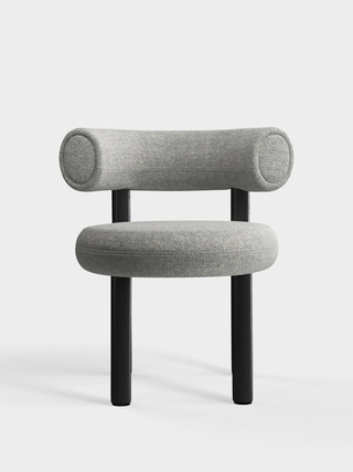 Black Wood & Light Grey Kvadrat Divina Melange Wool / Kvadrat Divina Melange - Light Grey (0120)