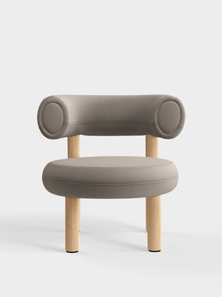 Brushed Natural Wood & Grey Kvadrat Hero 2 Wool / Kvadrat Hero 2 - Grey (0212)