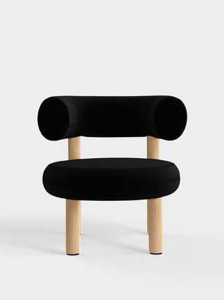 Brushed Natural Wood & Black Kvadrat Hero 2 Wool / Kvadrat Hero 2 - Black (0192)