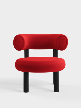 Black Wood & Orange Red Kvadrat Hero 2 Wool / Kvadrat Hero 2 - Orange Red (0552)