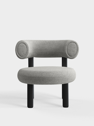 Black Wood & Light Grey Kvadrat Hallingdal 65 Wool Blend / Kvadrat Hallingdal 65 - Light Grey (0110)