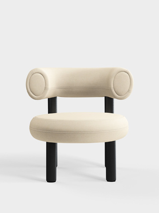 Black Wood & Bright White Kvadrat Hallingdal 65 Wool Blend / Kvadrat Hallingdal 65 - Bright White (0100)