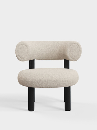 Black Wood & Bright White Kvadrat Elle Boucle / Kvadrat Elle - Bright White (0200)