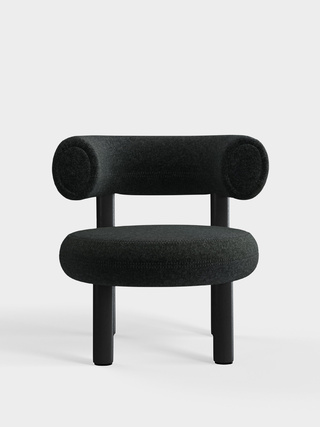 Black Wood & Dark Grey Kvadrat Divina Melange Wool / Kvadrat Divina Melange - Dark Grey (180)