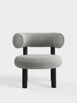 Black Wood & Light Grey Kvadrat Divina Melange Wool / Kvadrat Divina Melange - Light Grey (0120)