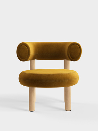 Brushed Natural Wood & Gold Royal Velvet / Royal - Gold (132)