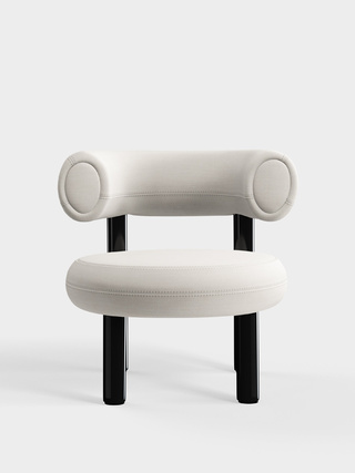 Polished Black Steel & Coconut Linara Linen / Linara - Coconut (138)