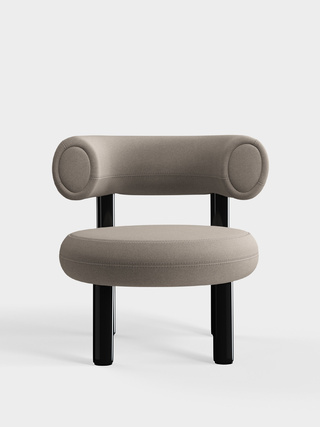 Polished Black Steel & Grey Kvadrat Hero 2 Wool / Kvadrat Hero 2 - Grey (0212)