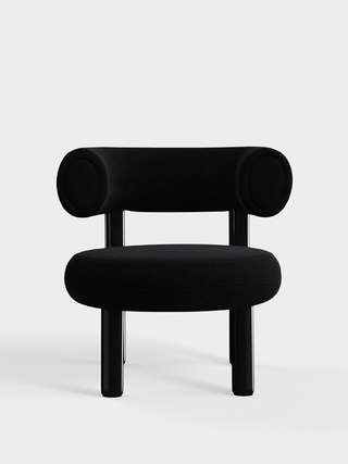 Polished Black Steel & Black Kvadrat Hallingdal 65 Wool Blend / Kvadrat Hallingdal 65 - Black (0190)