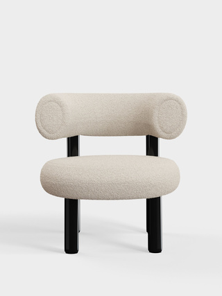 Polished Black Steel & Bright White Kvadrat Elle Boucle / Kvadrat Elle - Bright White (0200)